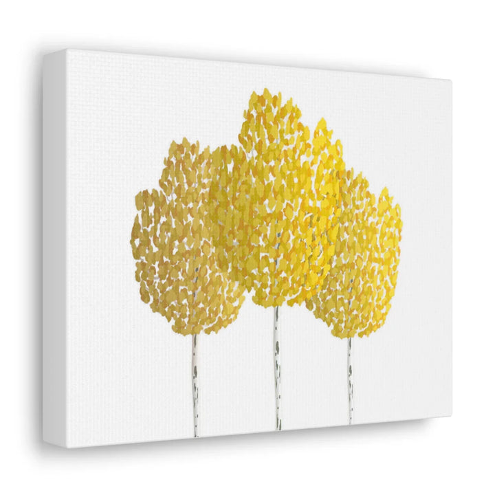 Fall Aspen Canvas - Stretched Cotton Canvas Art Print With Yellow Fall Foliage