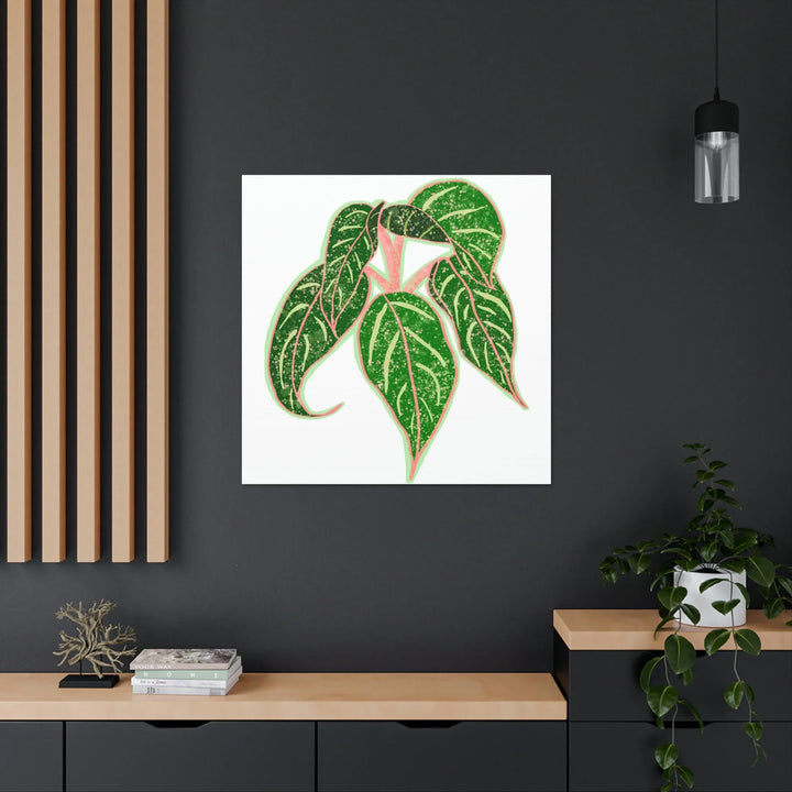 Aglaonema Plant Canvas | Sparkling Plant Artwork - Colorfast Canvas Art Print Decor