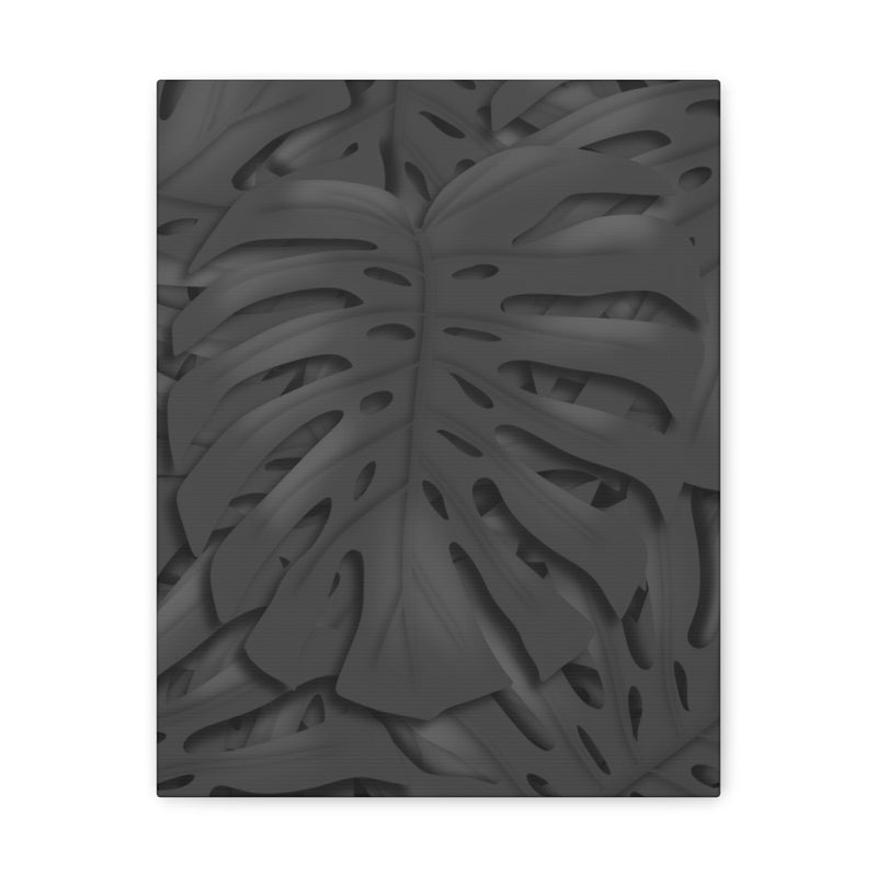 Charcoal Monstera Canvas
