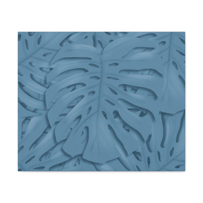 Cerulean Blue Monstera Canvas