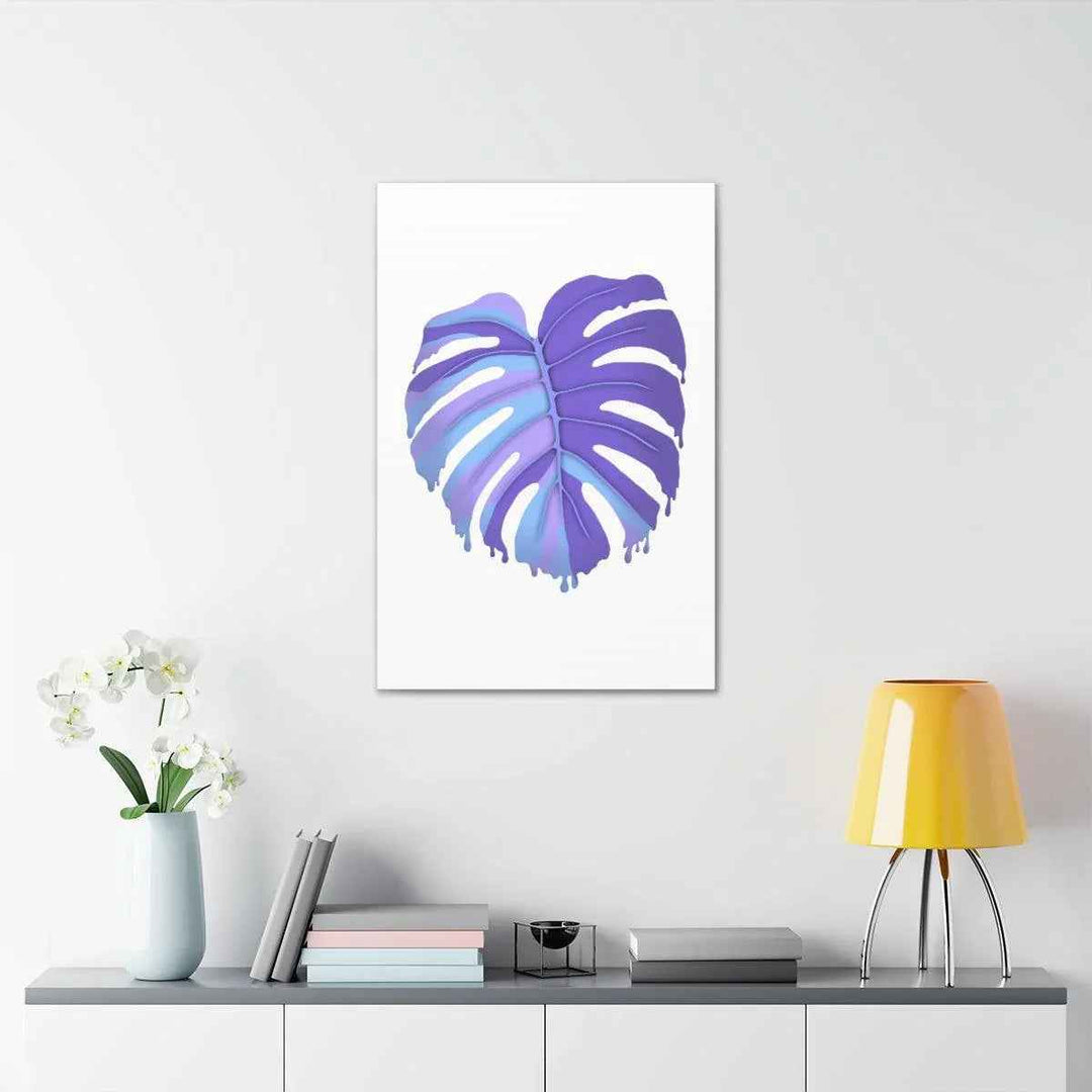 Purple Monstera Canvas - Modern Canvas Art Print | Botanical Wall Decor