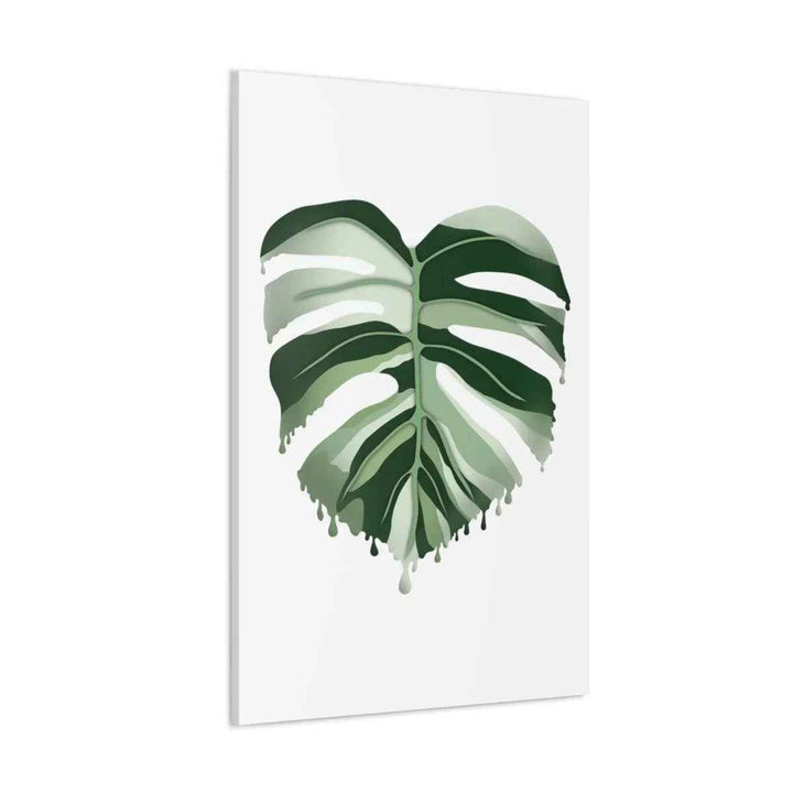 Melting Monstera Albo Canvas | Large Botanical Canvas Art Print With Matte Finish