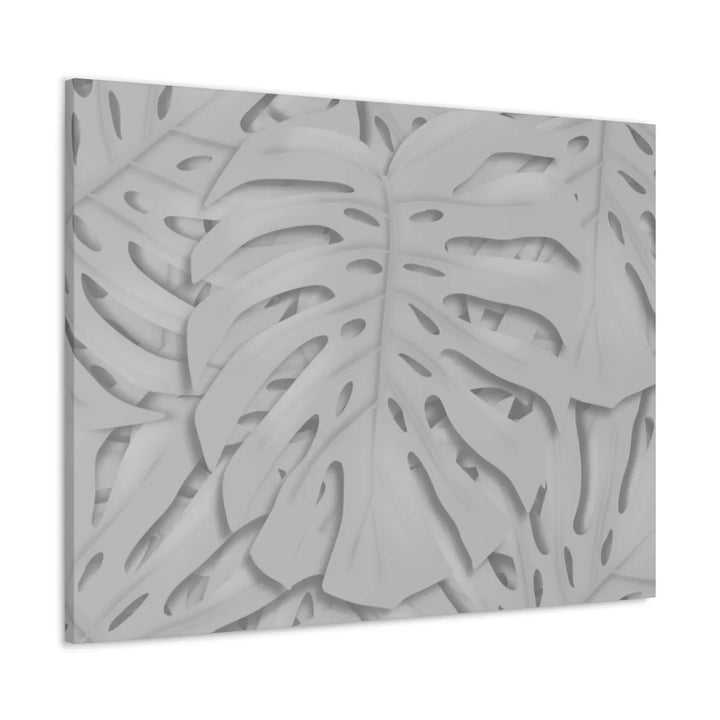 Monstera Canvas Art | Gray Canvas Print - Stretched Cotton Art Print for Indoor Wall Decor