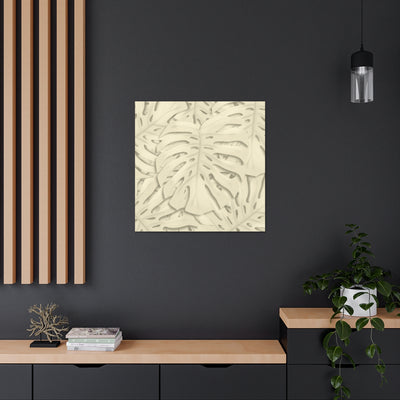 Soft Beige Monstera Canvas