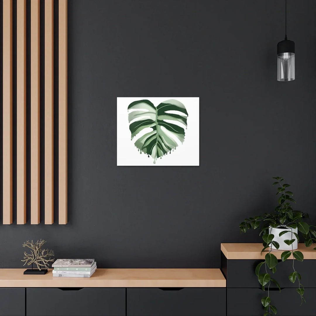 Melting Monstera Albo Canvas | Large Botanical Canvas Art Print With Matte Finish - Laura Christine Photography & Design