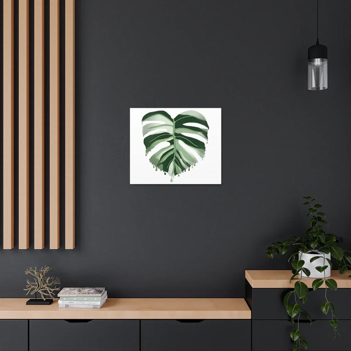 Melting Monstera Albo Canvas | Large Botanical Canvas Art Print With Matte Finish - Laura Christine Photography & Design