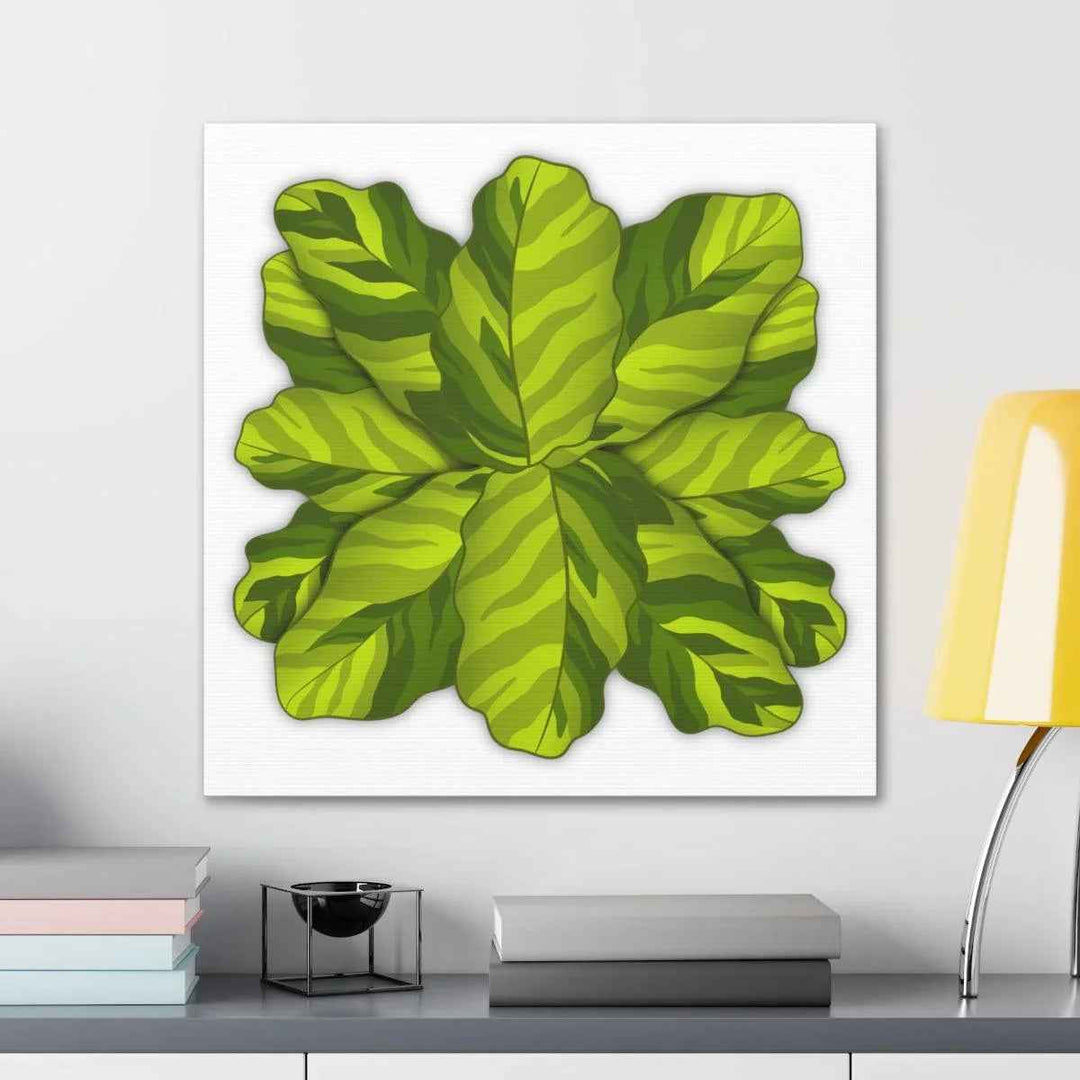 Calathea Yellow Fusion Canvas – Botanical Canvas Print With Unique Leaf Pattern Art