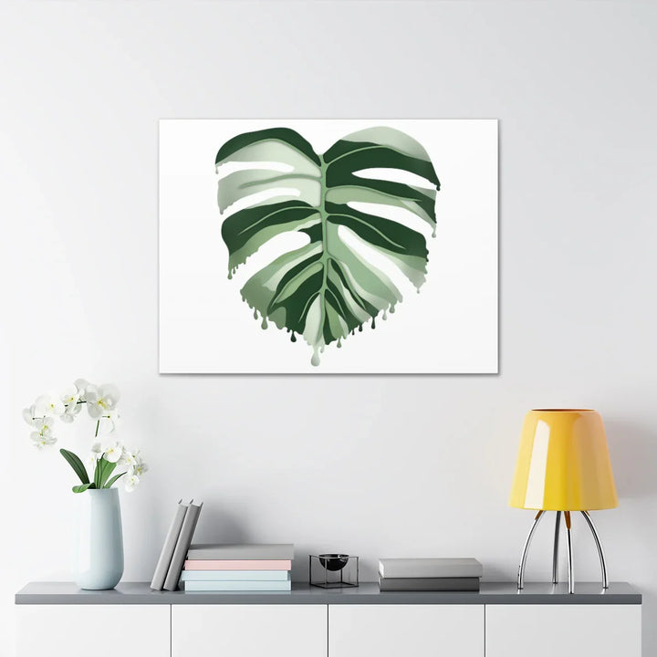 Melting Monstera Albo Canvas | Large Botanical Canvas Art Print With Matte Finish - Laura Christine Photography & Design