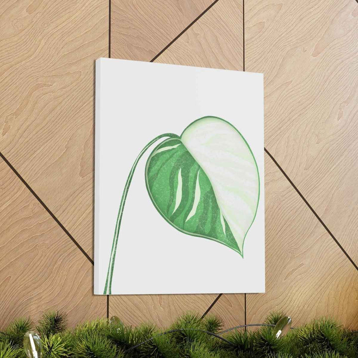 Monstera Albo Canvas | Large Tropical Leaf Artwork - Matte Finish Canvas Art Print