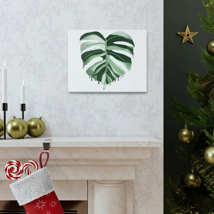 Melting Monstera Albo Canvas | Large Botanical Canvas Art Print With Matte Finish - Laura Christine Photography & Design