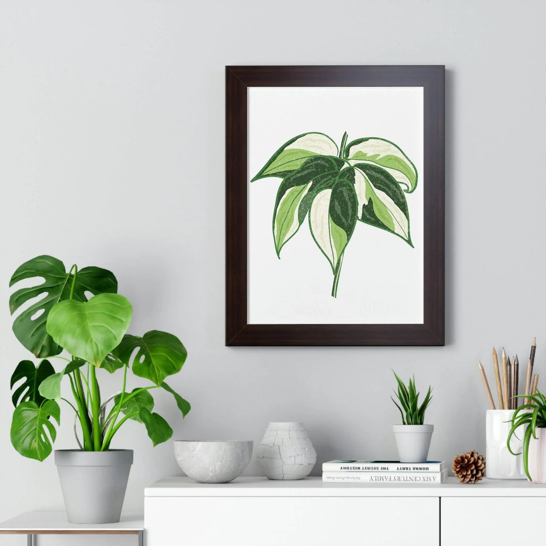 Philodendron 'Cream Splash' Framed Print, Poster, Printify, Framed, Home & Living, Indoor, Paper, Posters, Laura Christine Photography & Design, laurachristinedesign.com