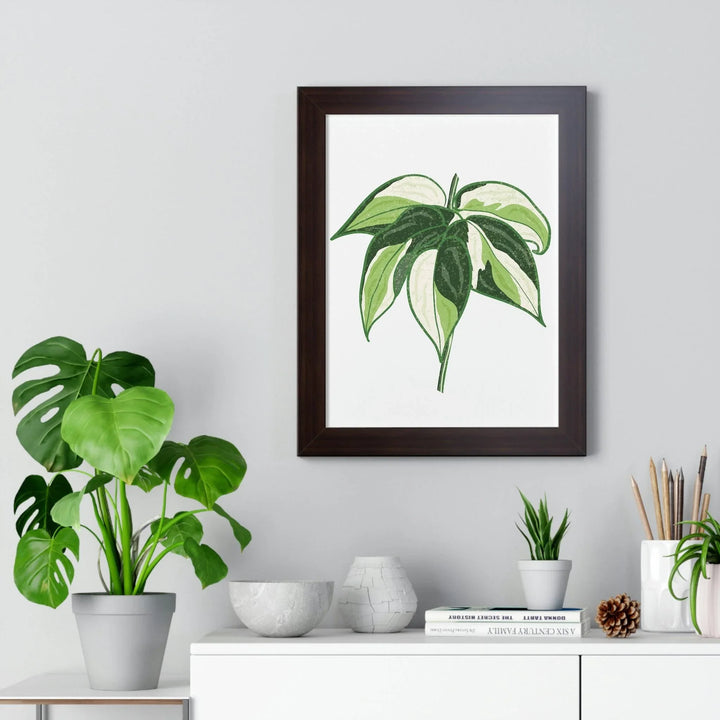 Philodendron 'Cream Splash' Framed Print, Poster, Printify, Framed, Home & Living, Indoor, Paper, Posters, Laura Christine Photography & Design, laurachristinedesign.com