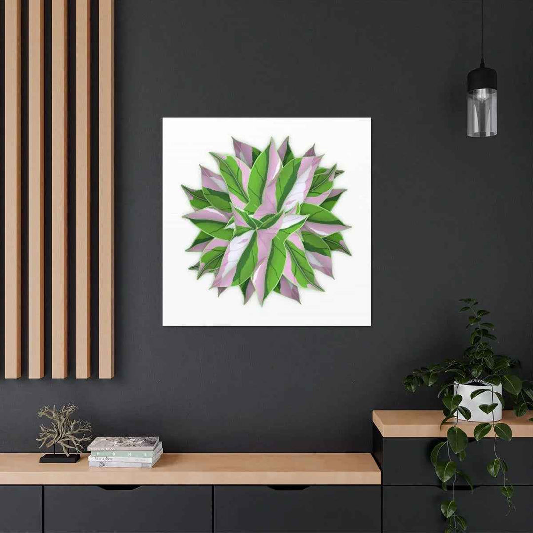 Tricolor Syngonium Canvas - Durable Canvas Art Print With Matte Finish & Botanical Design