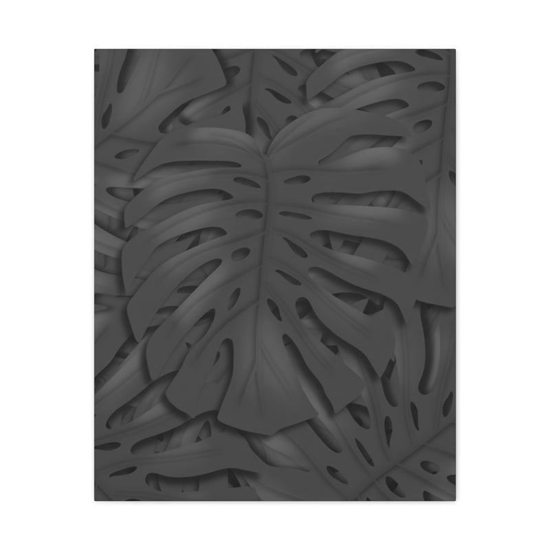 Charcoal Monstera Canvas