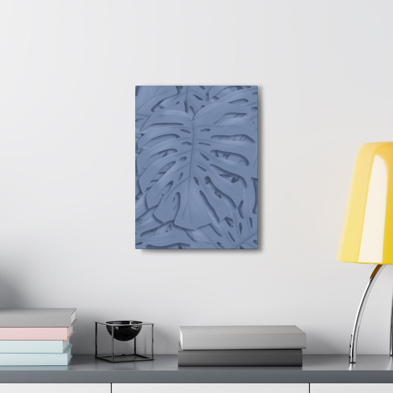 Slate Blue Monstera Canvas