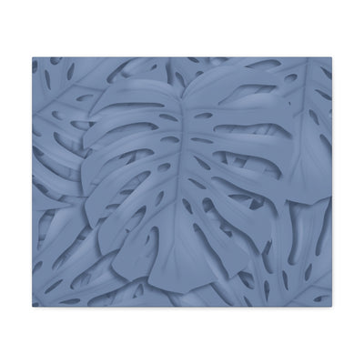 Slate Blue Monstera Canvas