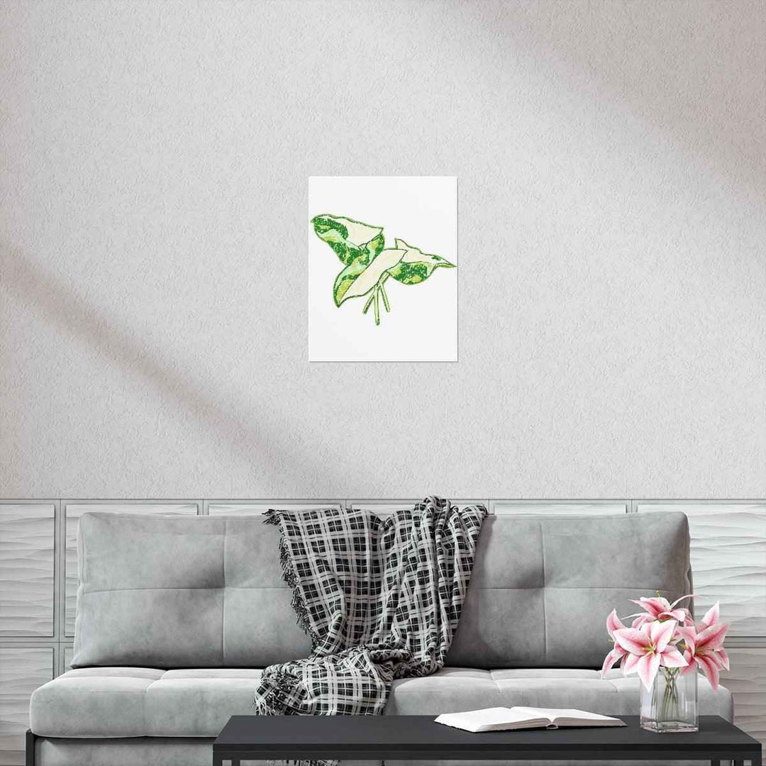 Marble Syngonium Print – Botanical Wall Art on Museum Grade Paper | Matte Finish Unframed