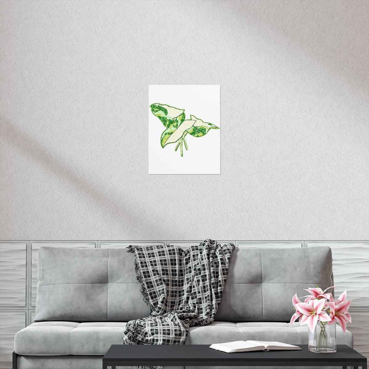 Marble Syngonium Print – Botanical Wall Art on Museum Grade Paper | Matte Finish Unframed