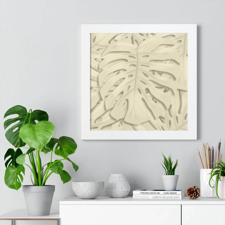 Soft Beige Monstera Framed Print, Poster, Laura Christine Photography & Design, Framed, Home & Living, Indoor, Paper, Posters, Laura Christine Photography & Design, laurachristinedesign.com