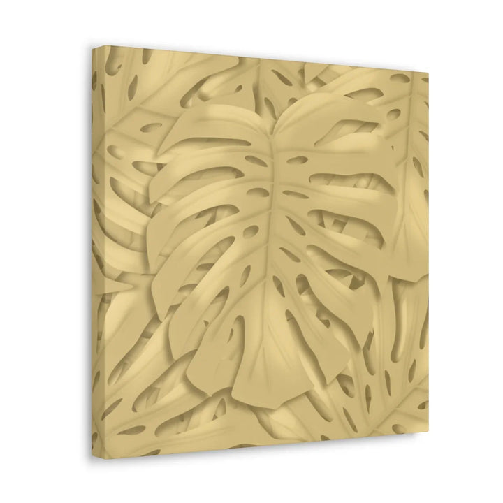 Golden Monstera Canvas - Indoor Wall Art | Durable Matte Finish Canvas Art Print