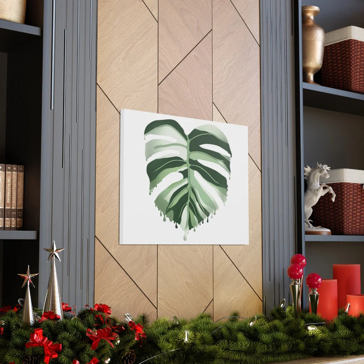 Melting Monstera Albo Canvas | Large Botanical Canvas Art Print With Matte Finish - Laura Christine Photography & Design