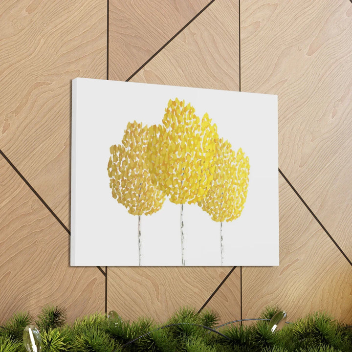 Fall Aspen Canvas - Stretched Cotton Canvas Art Print With Yellow Fall Foliage