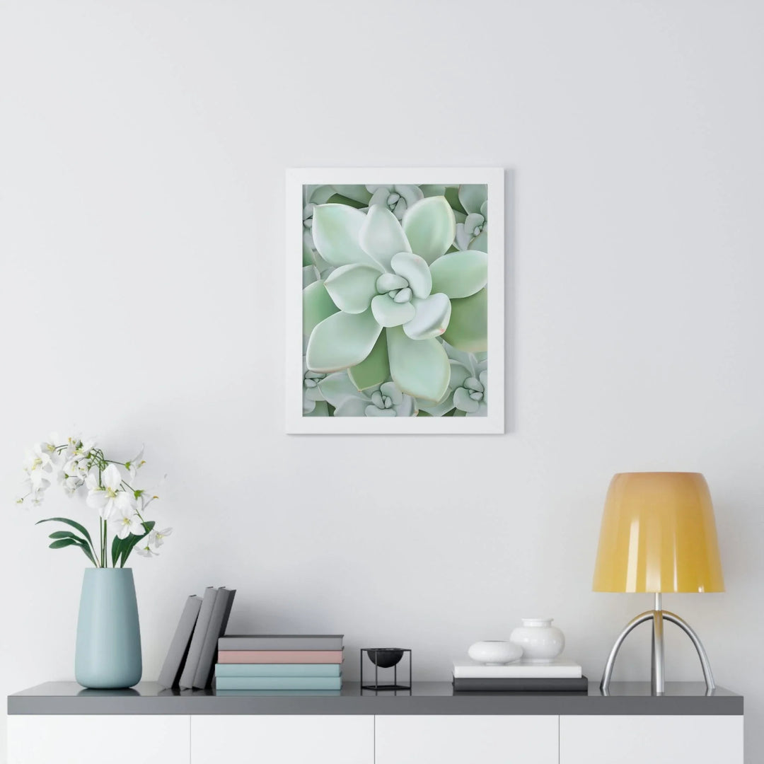 Pachyveria Haagei Succulent Pattern Framed Print, Poster, Printify, Framed, Home & Living, Indoor, Paper, Posters, Laura Christine Photography & Design, laurachristinedesign.com