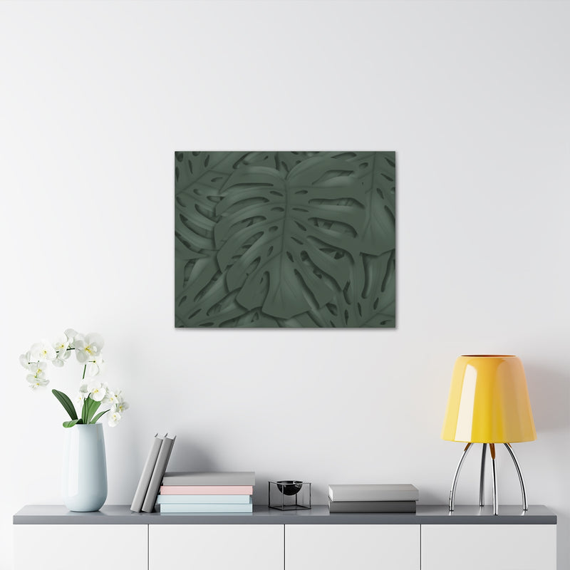 Loneta Monstera Verde Oscuro