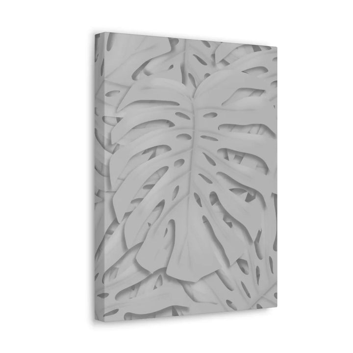 Monstera Canvas Art | Gray Canvas Print - Stretched Cotton Art Print for Indoor Wall Decor
