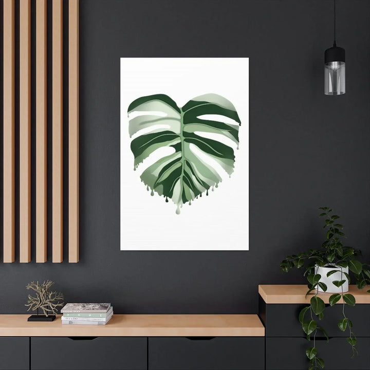 Melting Monstera Albo Canvas | Large Botanical Canvas Art Print With Matte Finish - Laura Christine Photography & Design