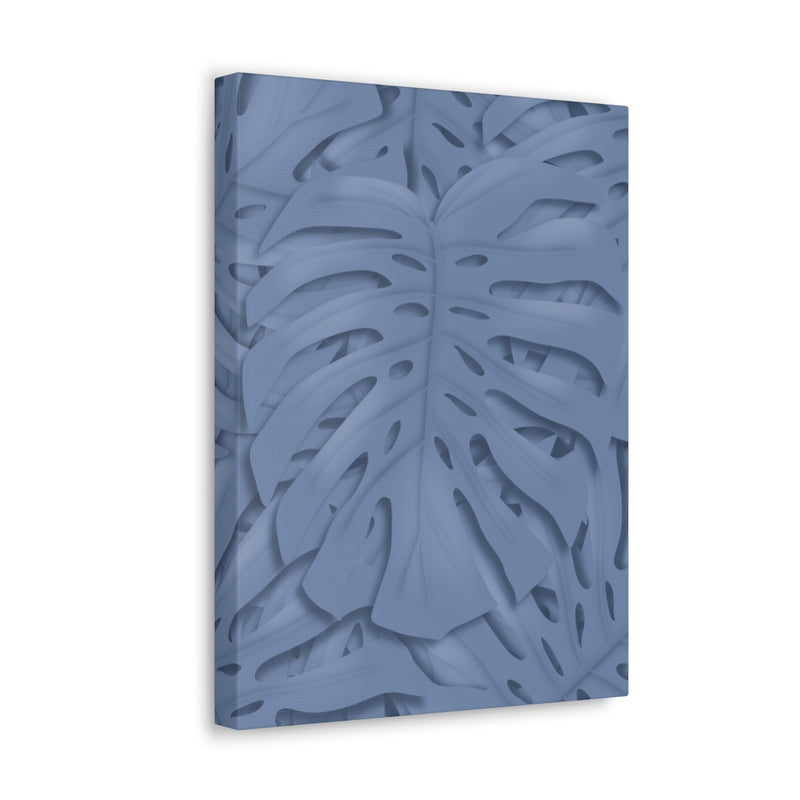 Slate Blue Monstera Canvas