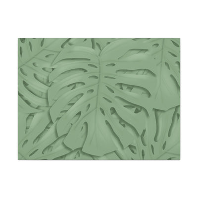 Deep Sage Monstera Canvas