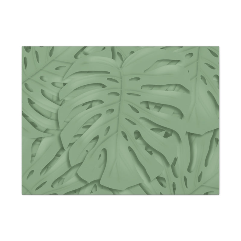 Deep Sage Monstera Canvas