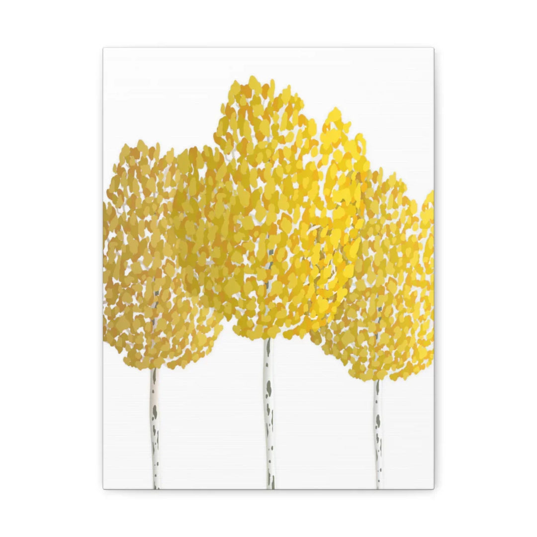 Fall Aspen Canvas - Stretched Cotton Canvas Art Print With Yellow Fall Foliage