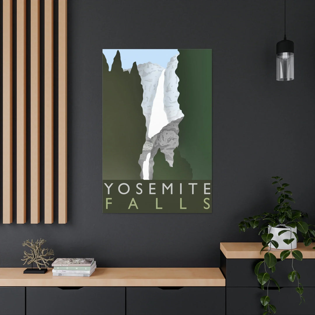 Minimalist Canvas Art – Yosemite Waterfall Canvas Art Print With Matte Finish