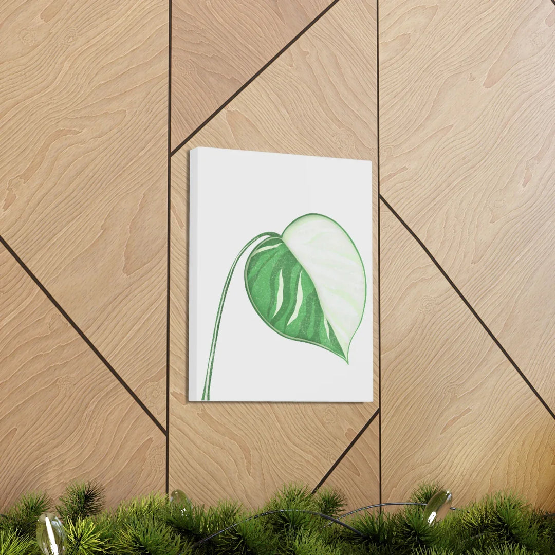 Monstera Albo Canvas | Large Tropical Leaf Artwork - Matte Finish Canvas Art Print - Laura Christine Photography & Design