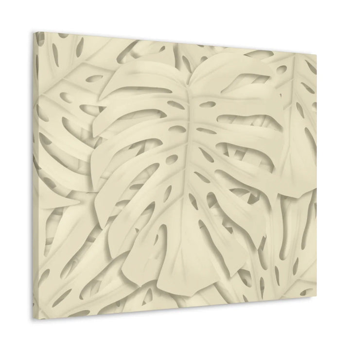 Monstera Canvas Print – Durable Cotton Stretched Canvas Art Print | Beige Botanical Wall Decor