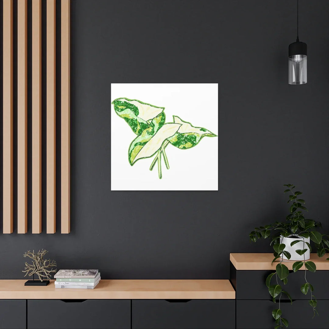Marble Syngonium Canvas - Botanical Canvas Art Print | Durable Cotton Matte Finish - Laura Christine Photography & Design