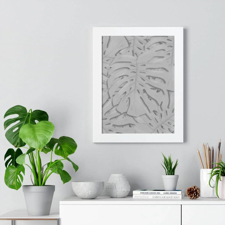Soft Gray Monstera Framed Print, Poster, Laura Christine Photography & Design, Framed, Home & Living, Indoor, Paper, Posters, Laura Christine Photography & Design, laurachristinedesign.com
