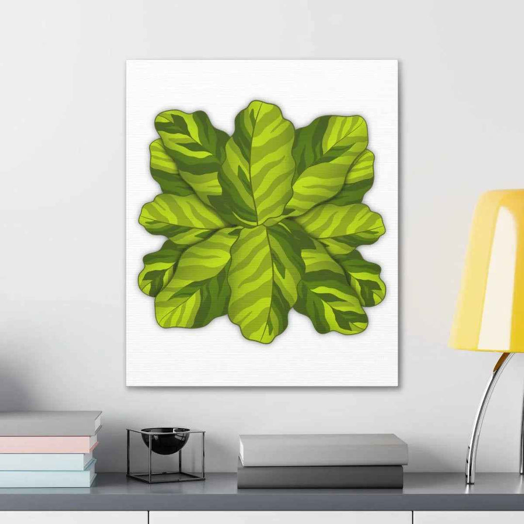 Calathea Yellow Fusion Canvas – Botanical Canvas Print With Unique Leaf Pattern Art