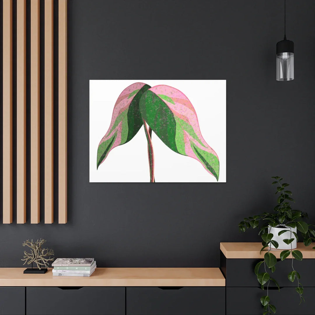 Pink Princess Philodendron Canvas Art Print – Botanical Wall Decor | Matte Finish