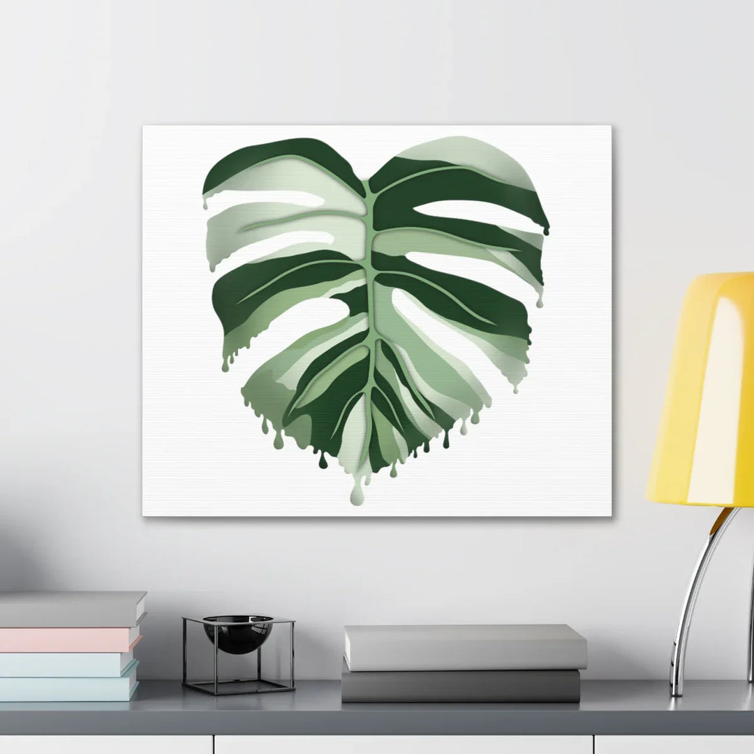 Melting Monstera Albo Canvas | Large Botanical Canvas Art Print With Matte Finish - Laura Christine Photography & Design