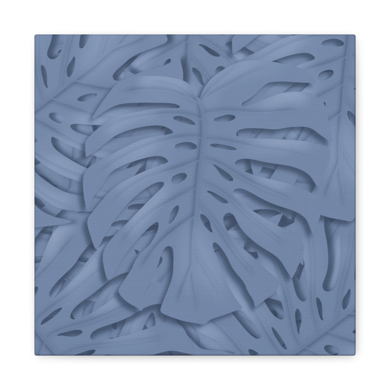 Slate Blue Monstera Canvas