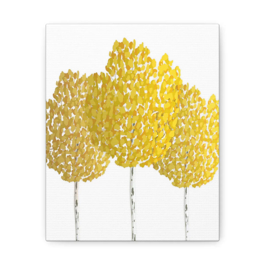 Fall Aspen Canvas - Stretched Cotton Canvas Art Print With Yellow Fall Foliage
