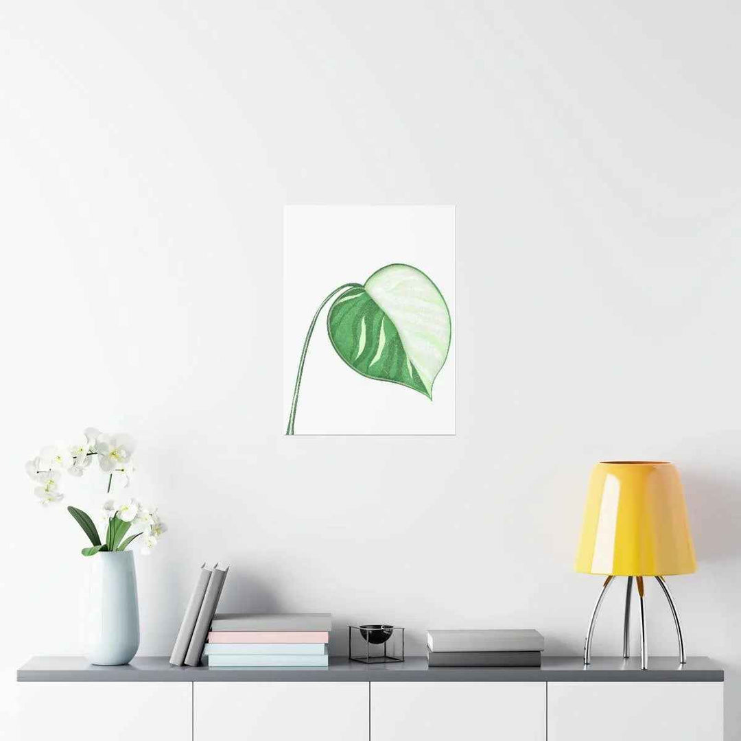 Monstera Albo Print – Large Tropical Leaf Poster | Museum Grade Paper Artwork Unframed
