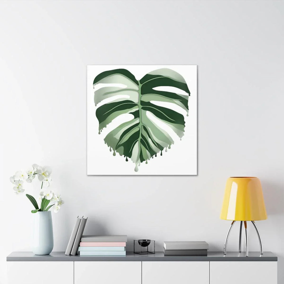 Melting Monstera Albo Canvas | Large Botanical Canvas Art Print With Matte Finish - Laura Christine Photography & Design