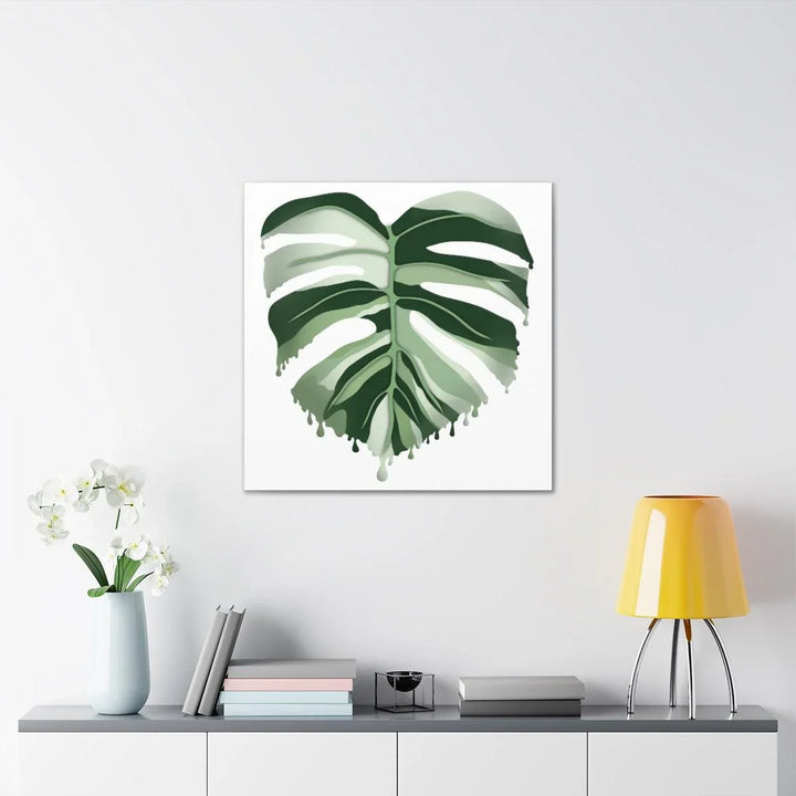 Melting Monstera Albo Canvas | Large Botanical Canvas Art Print With Matte Finish - Laura Christine Photography & Design
