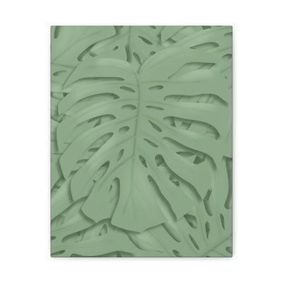 Deep Sage Monstera Canvas