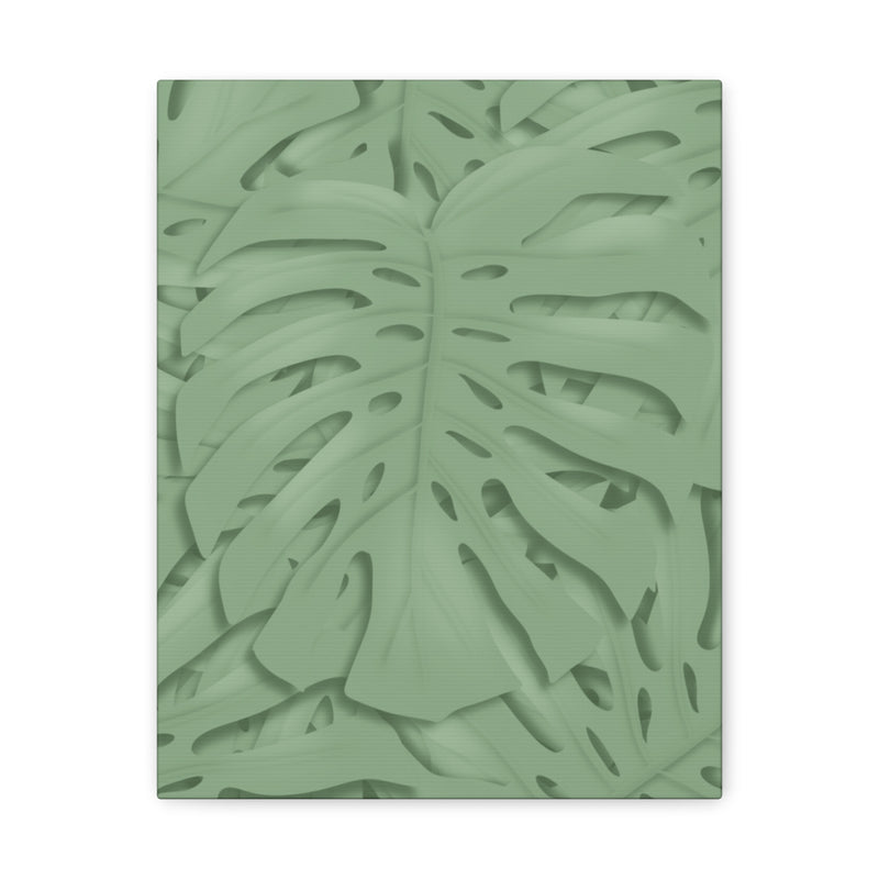 Deep Sage Monstera Canvas