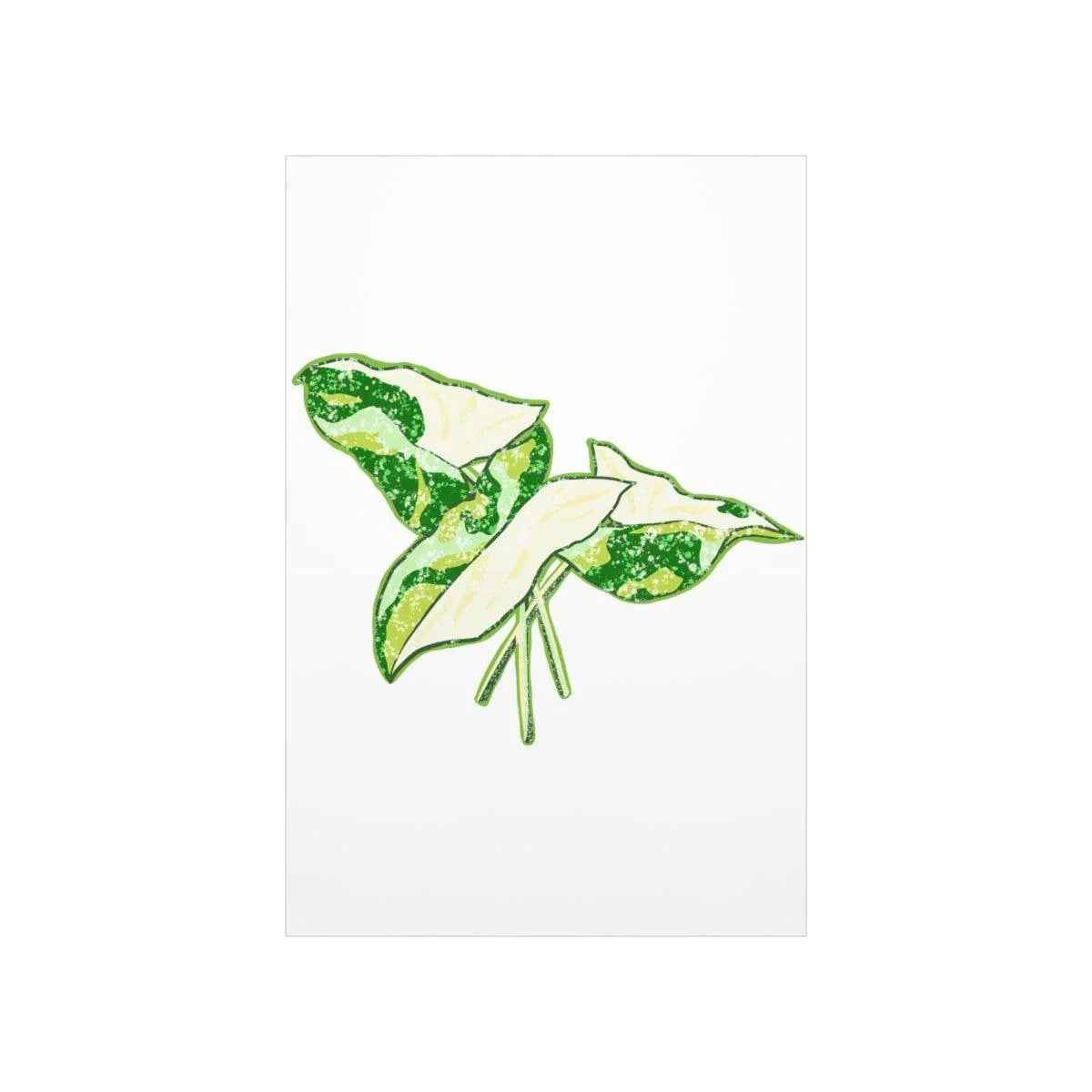 Marble Syngonium Print – Botanical Wall Art on Museum Grade Paper | Matte Finish Unframed